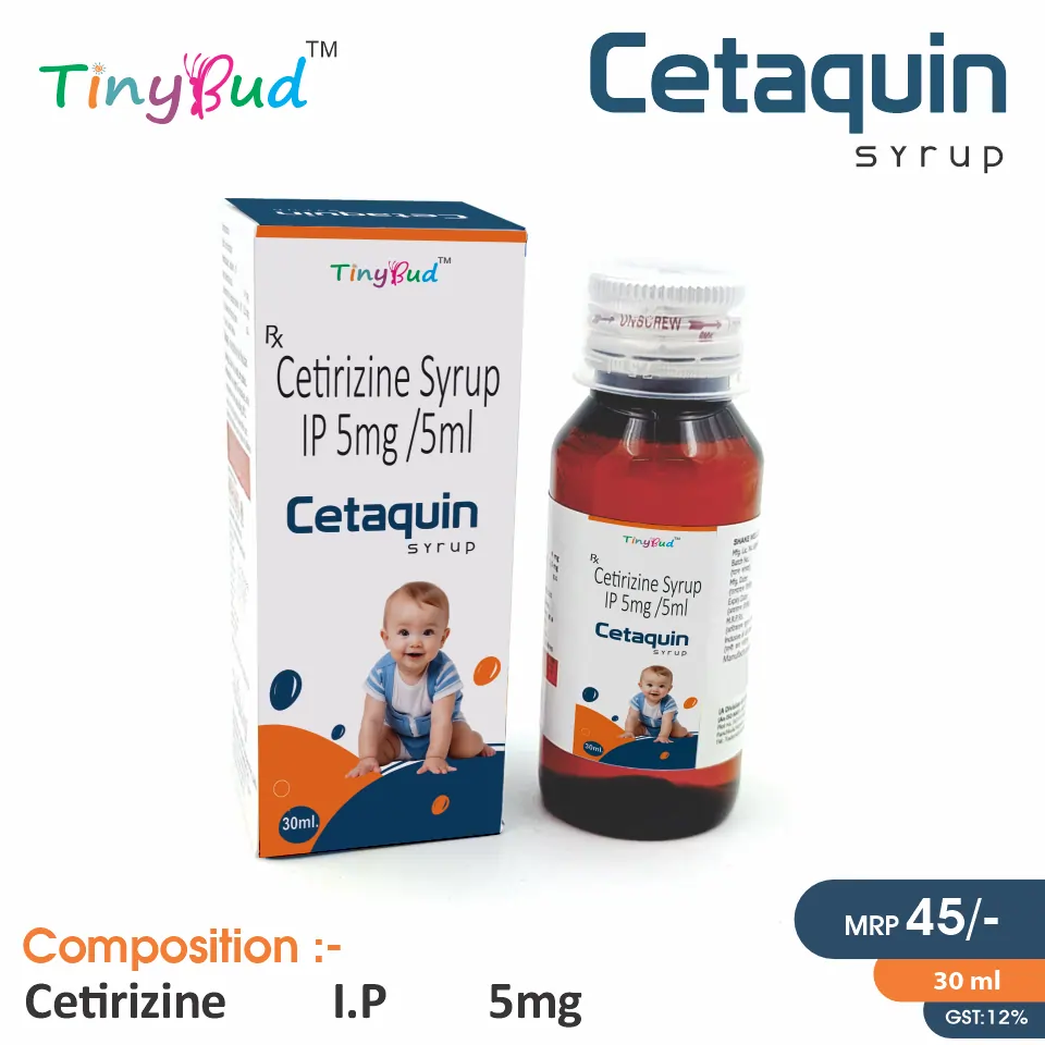 Cetirizine 5mg/5ml Suspension at Best Price in PCD Pharma Franchise for Antihistamine & Allergies, Pediatric Use.